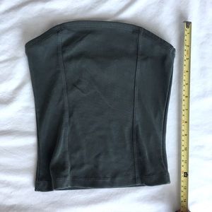 90’s Joule dark grey strapless tube crop top.